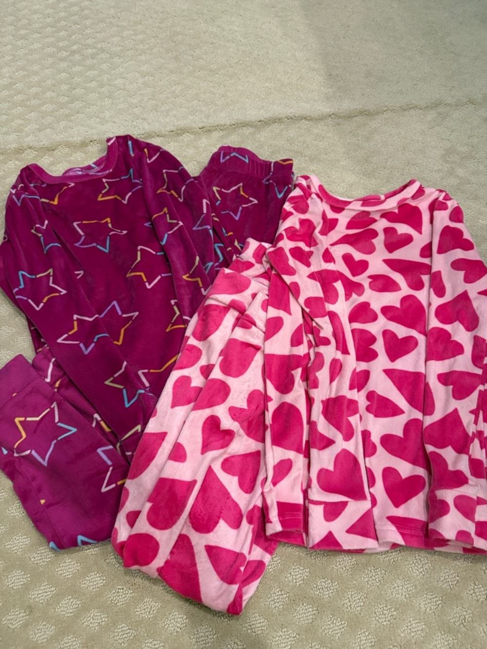 Cat & Jack Pink and Magenta Heart & Star  Pajama Set - 2-Pack 14